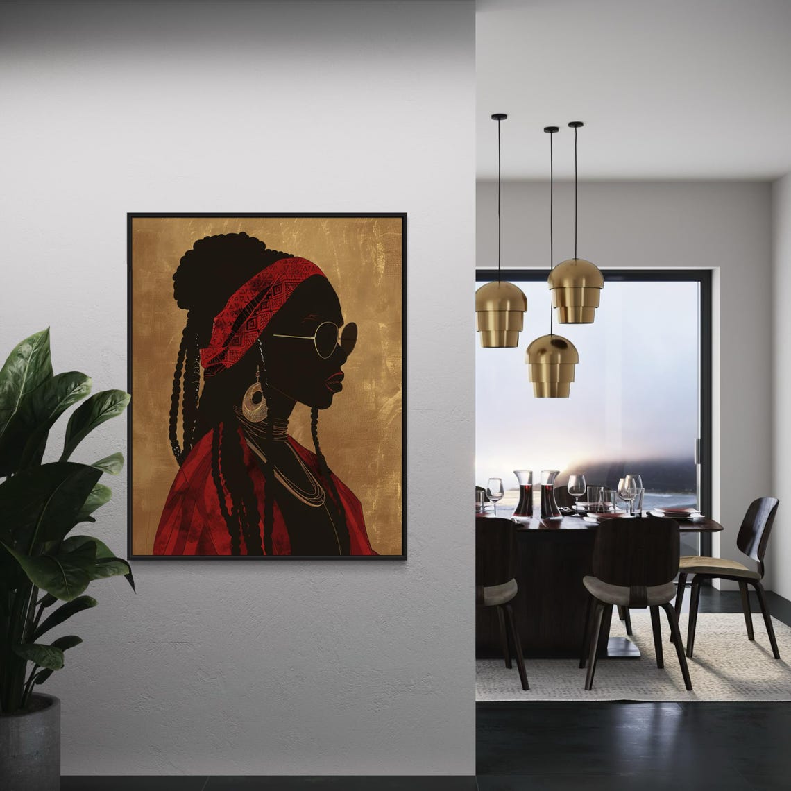 Black Woman Art Print Black Girl Wall Art Black Woman Wall Art Locs Hair Art Afrocentric Black Art For Home Decor - Image 4