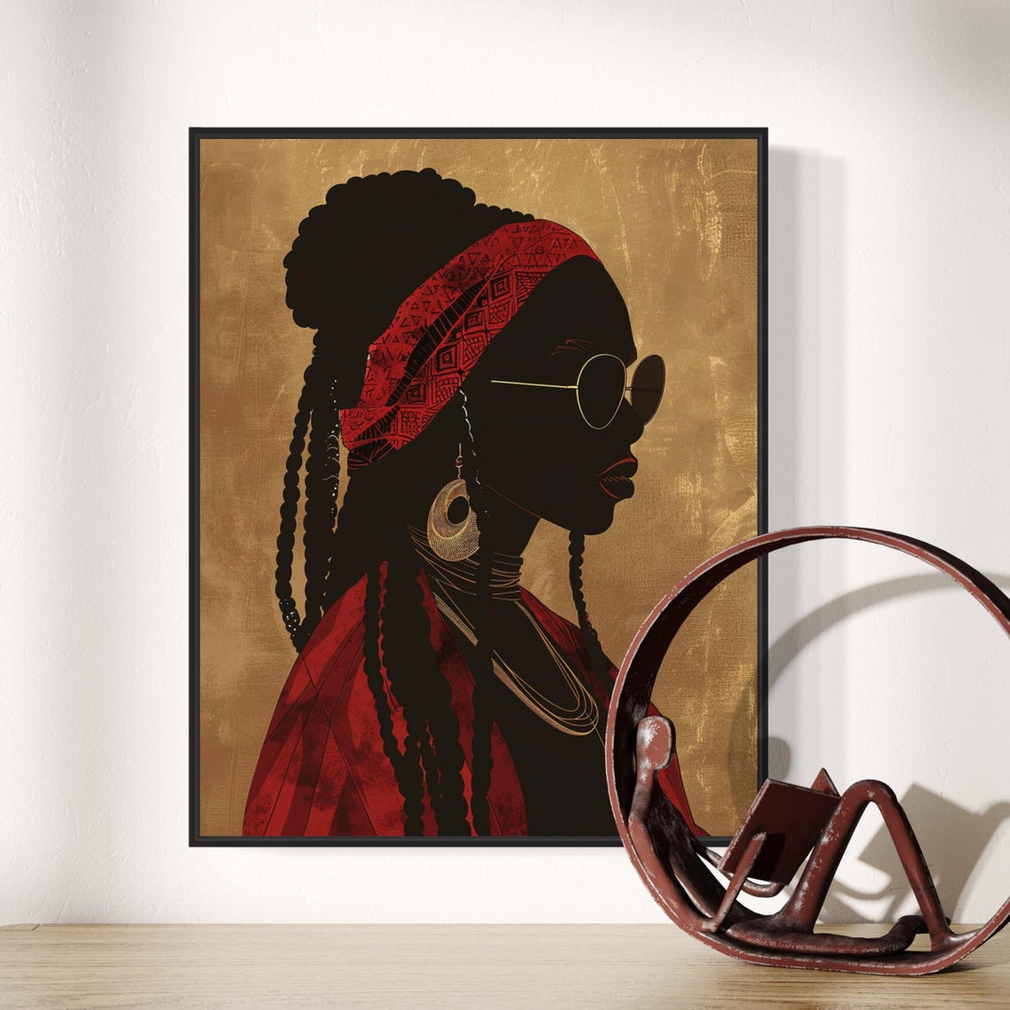 Black Woman Art Print Black Girl Wall Art Black Woman Wall Art Locs Hair Art Afrocentric Black Art For Home Decor