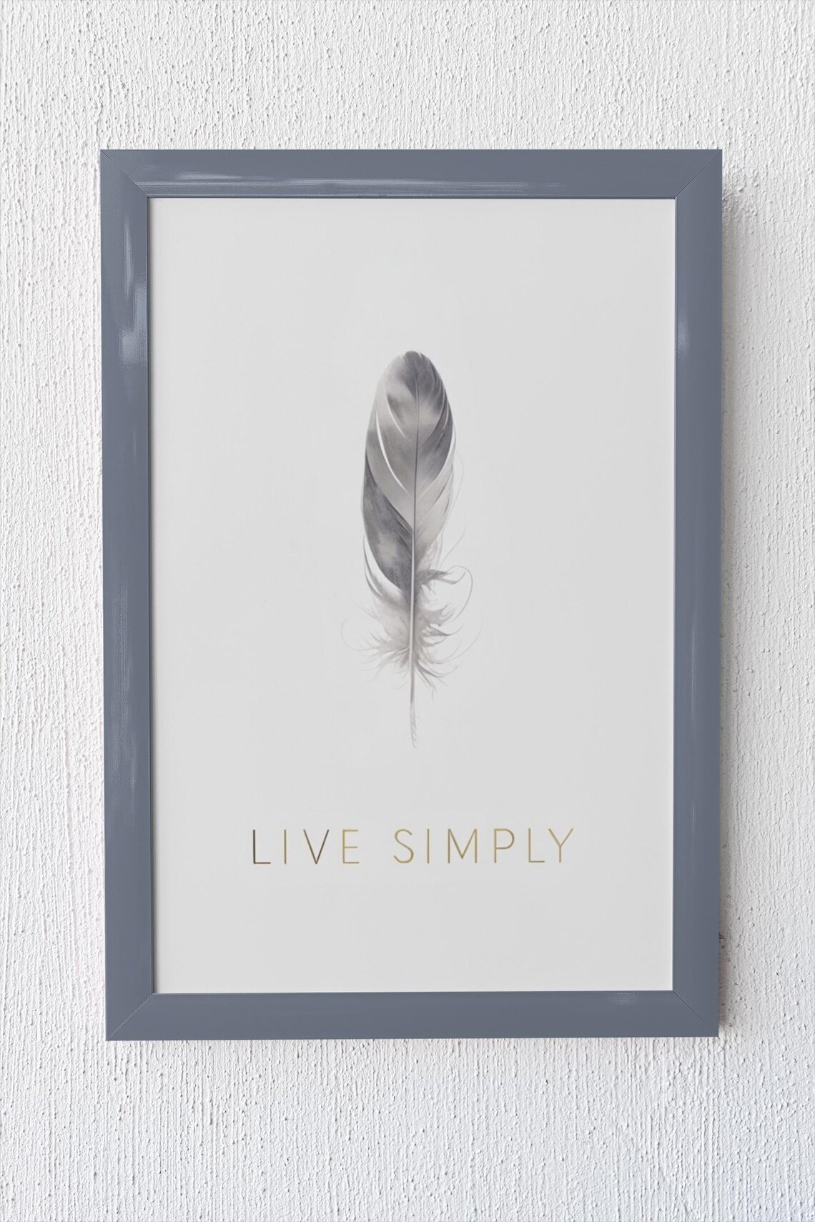 Live Simply, Minimalist Feather Inspirational Quote - Image 2