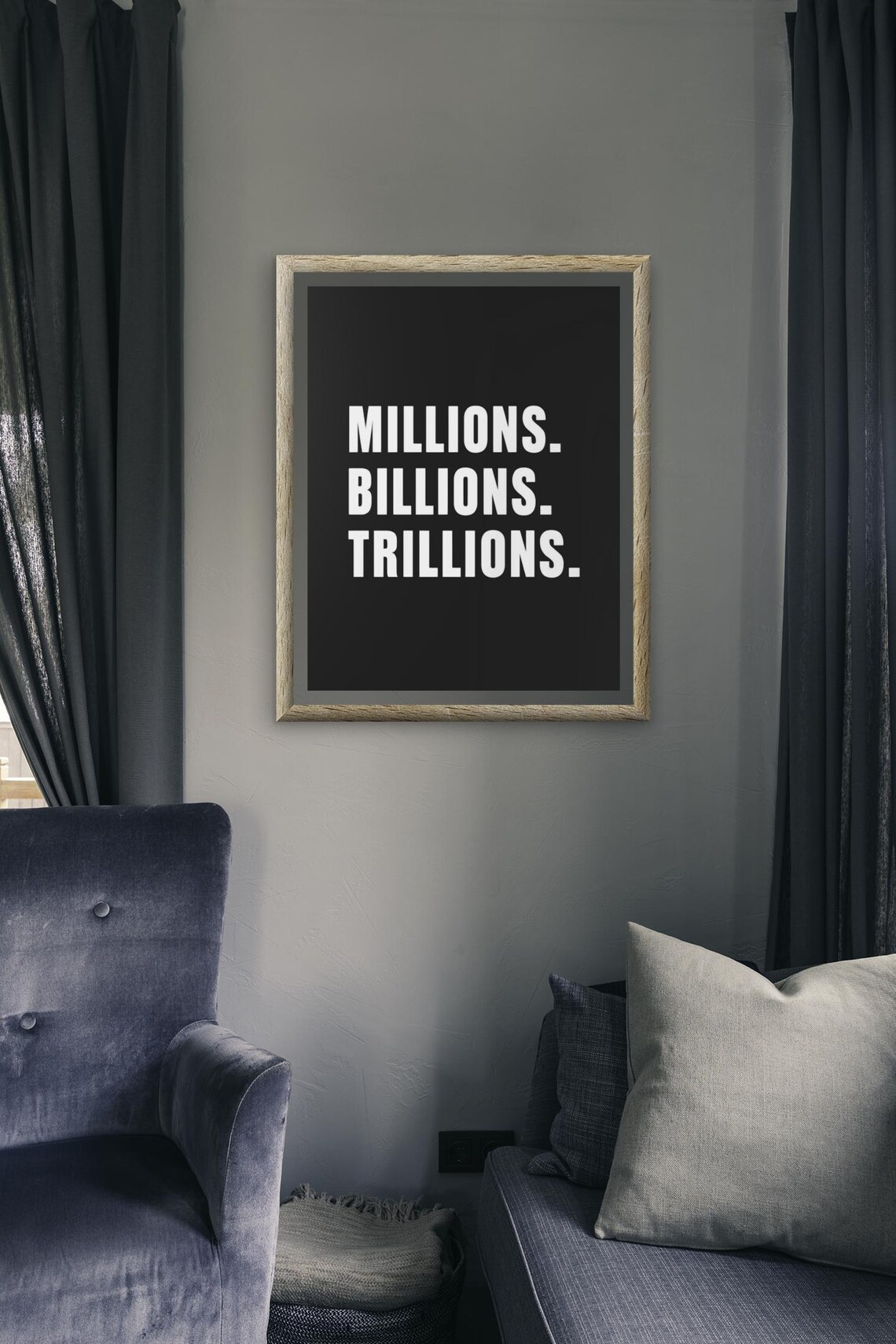Millionaire Mindset Motivational Poster, Minimalist Quote - Image 2