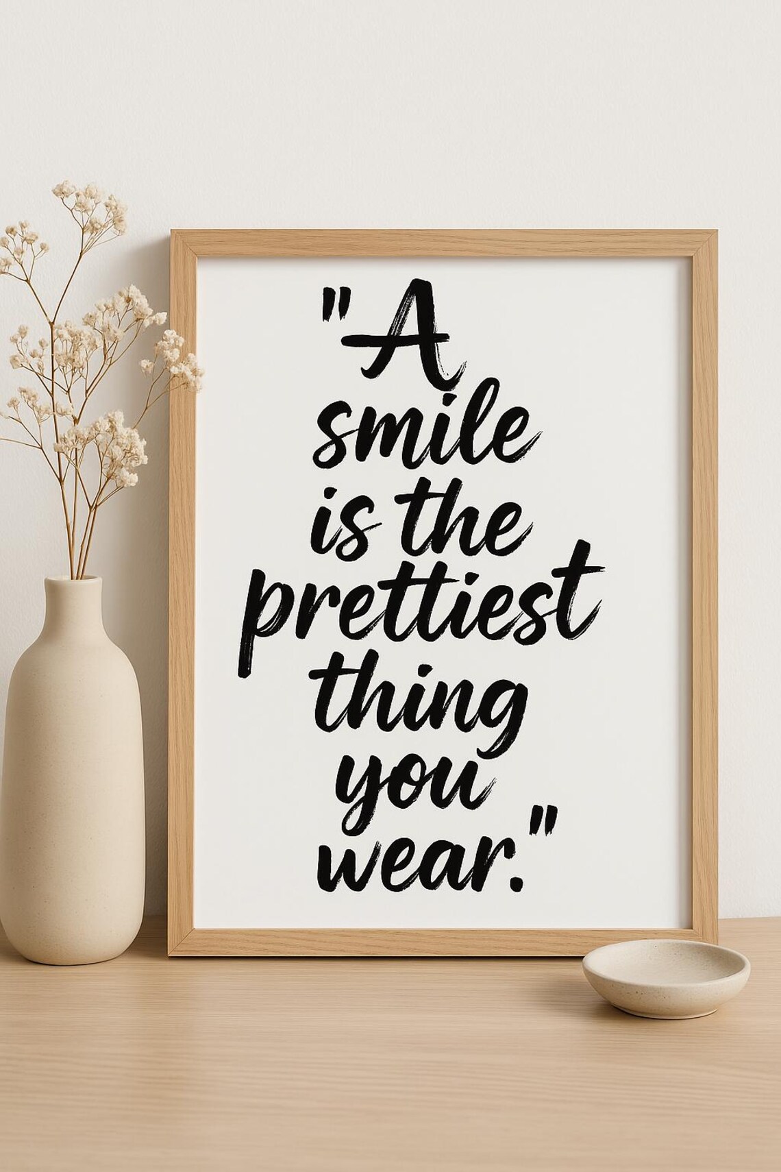 A Smile Is The Prettiest Thing You Wear, Minimalist Quote Art - Image 2