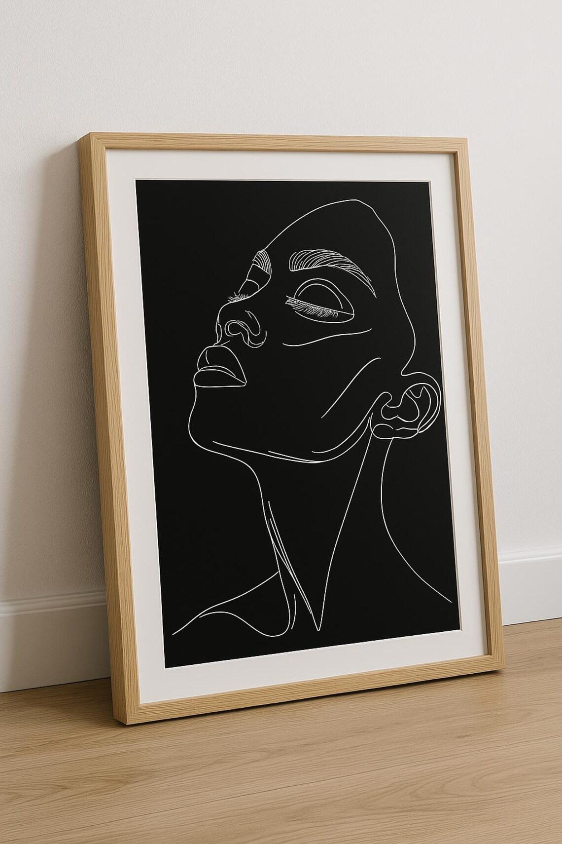 Minimalist Line Art Female Face, Modern Abstract - Image 2