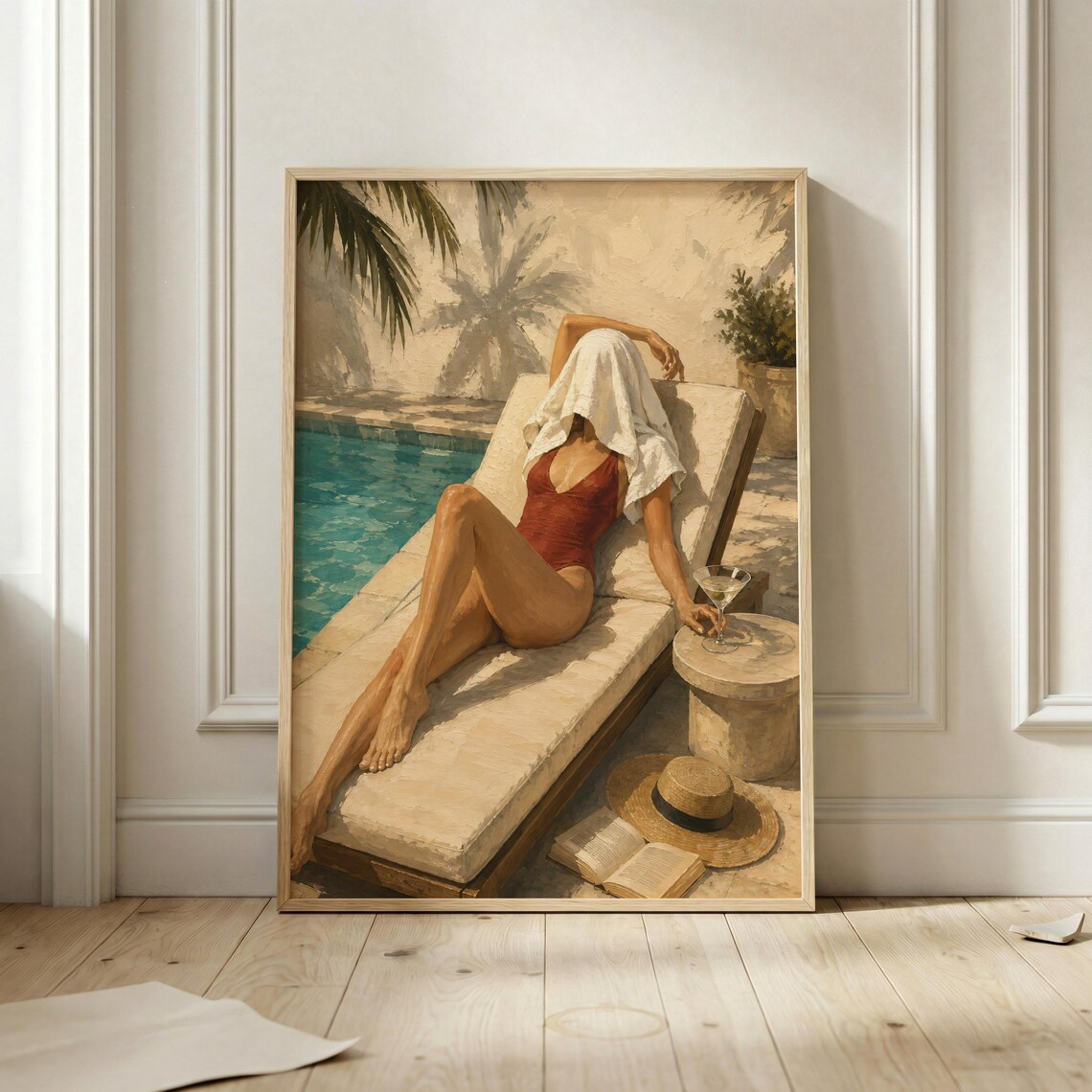 Old Money Poolside Summer Poster, Quiet Luxury