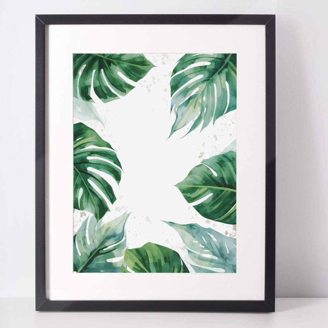 Monstera Leaves Wall Art Fall Foliage Botanical Poster Rustic Decor Seasonal Print For Home