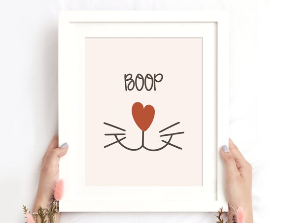 Boop Nose Print Cat Whiskers Cat Lover Print Cute Modern Boho Wall Art Cat Lover Gift Gift For Cat Mom Cat Dad Gift Instant