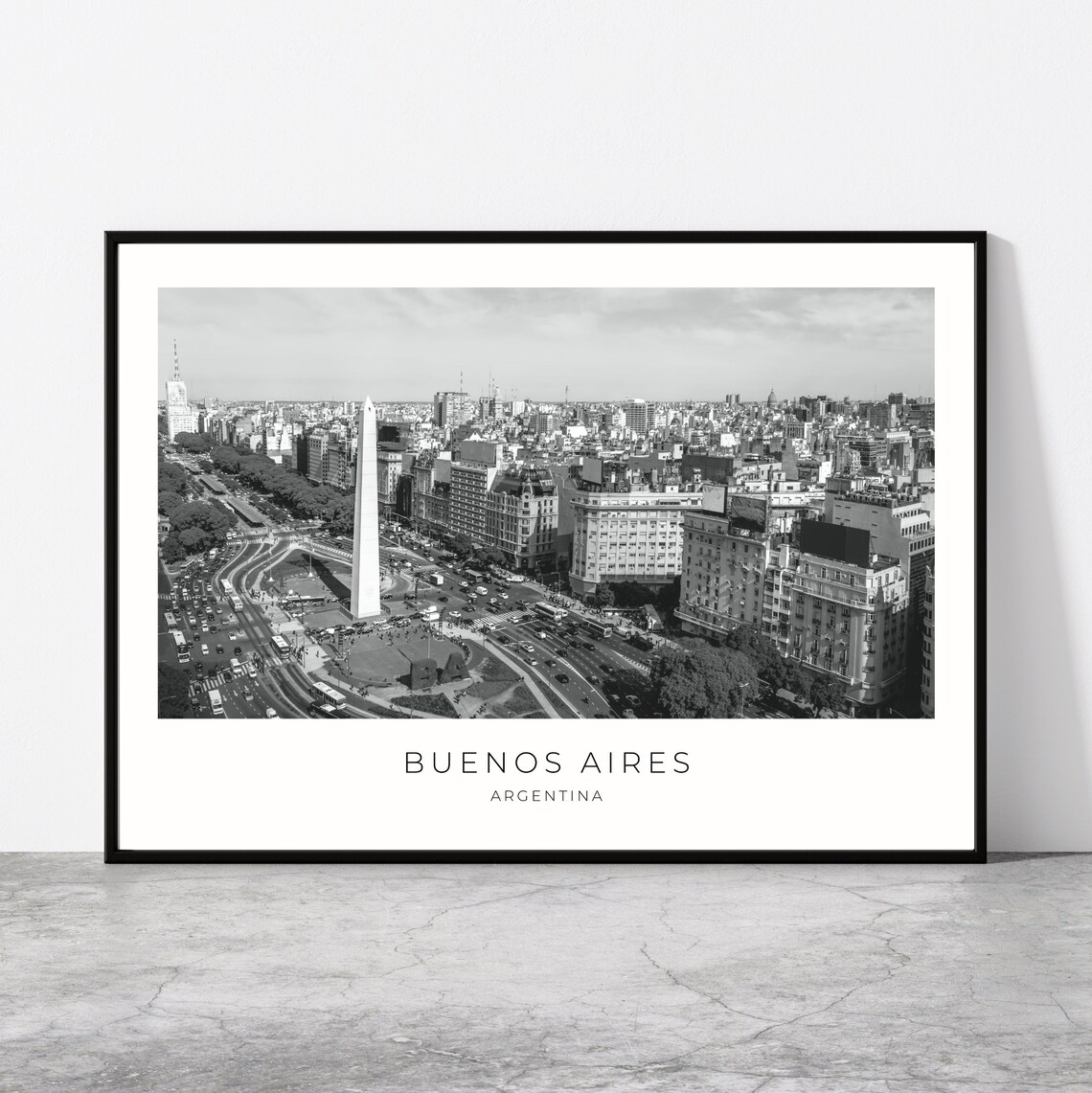 Buenos Aires Obelisk, 9 De Julio Avenue Travel Poster