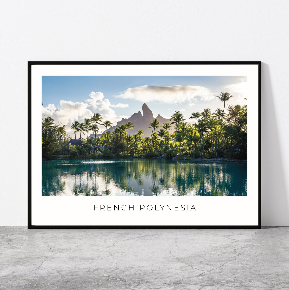 French Polynesia Travel Poster, Oceania Landscape