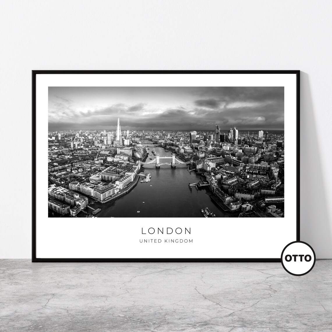 London Aerial View, Tower Bridge Travel Poster