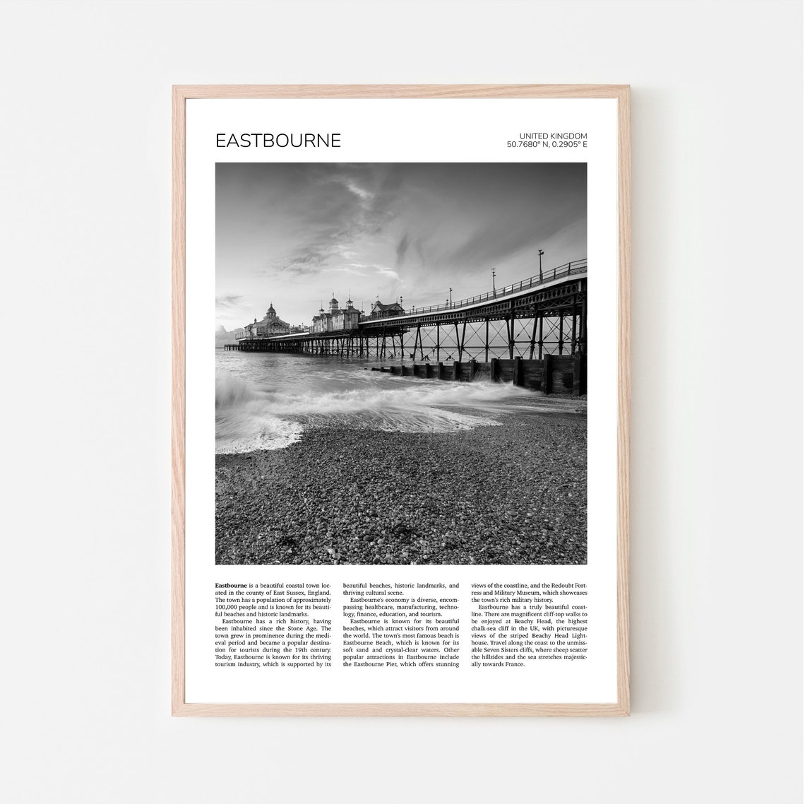 Eastbourne Wall Art Eastbourne Pier Artful Travel Poster Print Photo Beach Landscape East Sussex England Uk