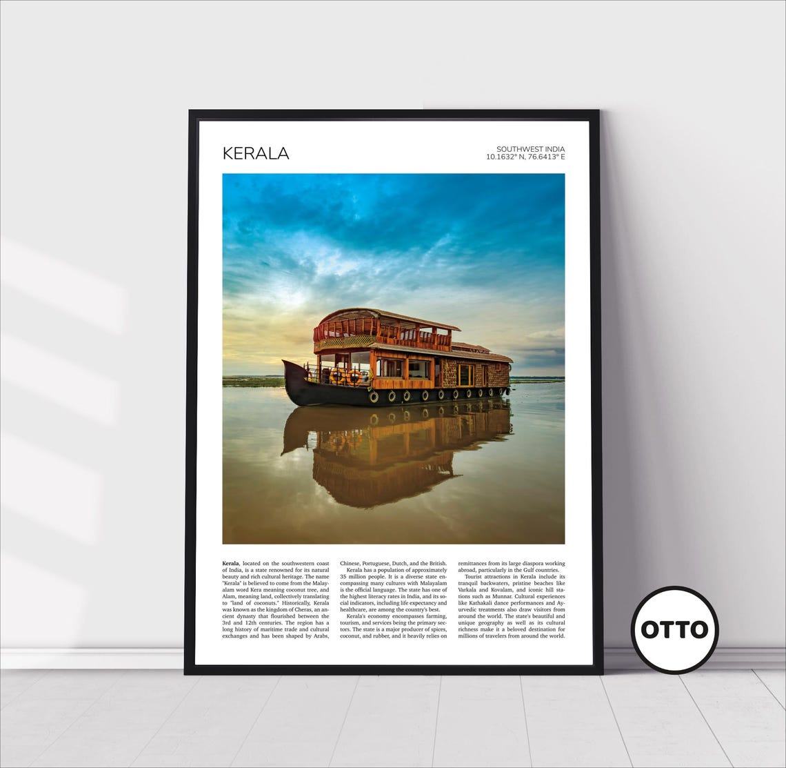 Kerala Wall Art Kerala Home Decor Print Houseboat Kumarakom Art Travel Poster Artful Photo Travel Gift Memento Idea India