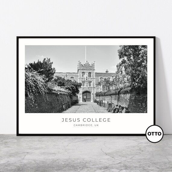 Jesus College Cambridge UK Historic Gatehouse and Lane Photo Poster