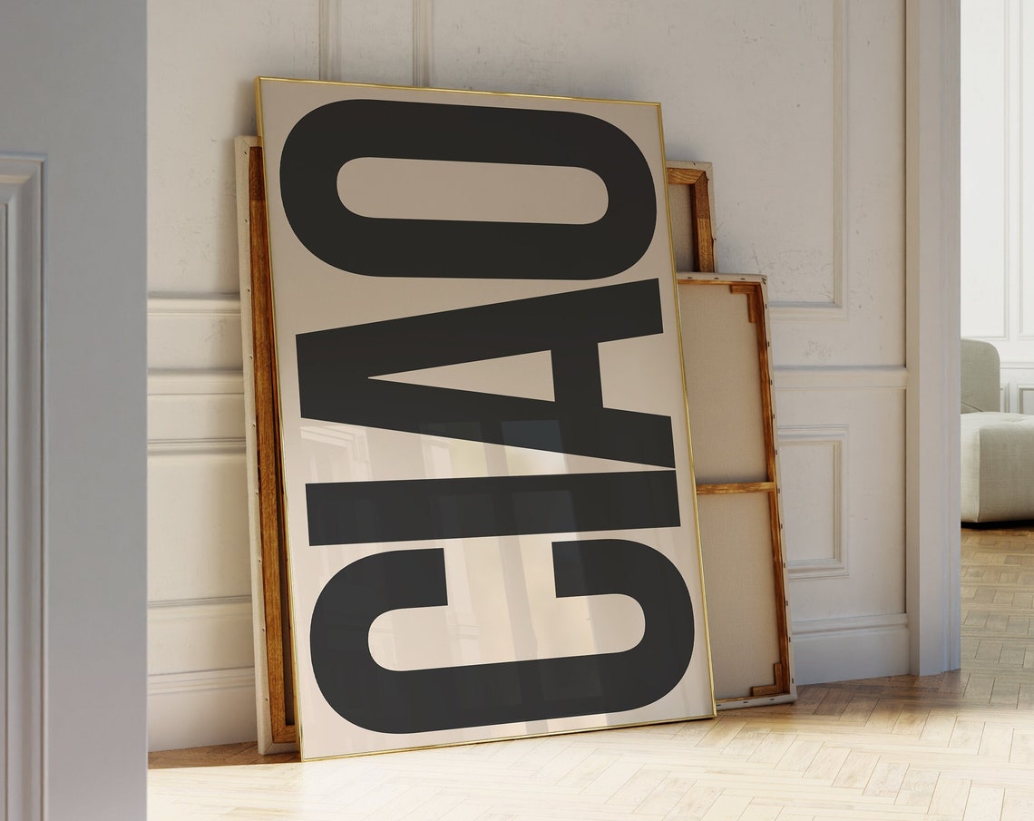 Ciao Bold Black Minimalist Italian Typography Statement Poster