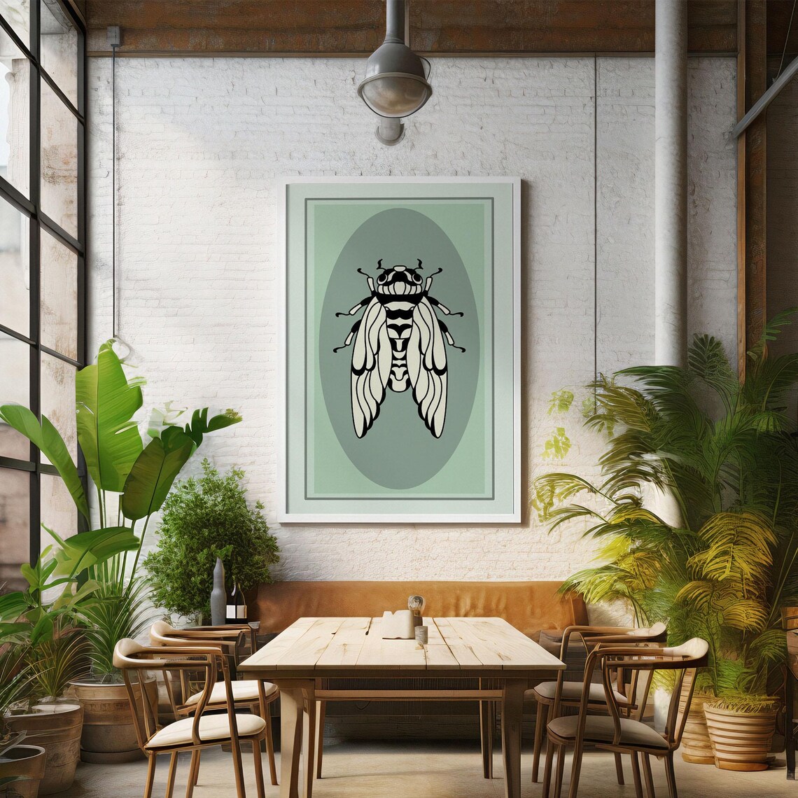 Cicada Modern Nature Art Print, Stylish Home Decor