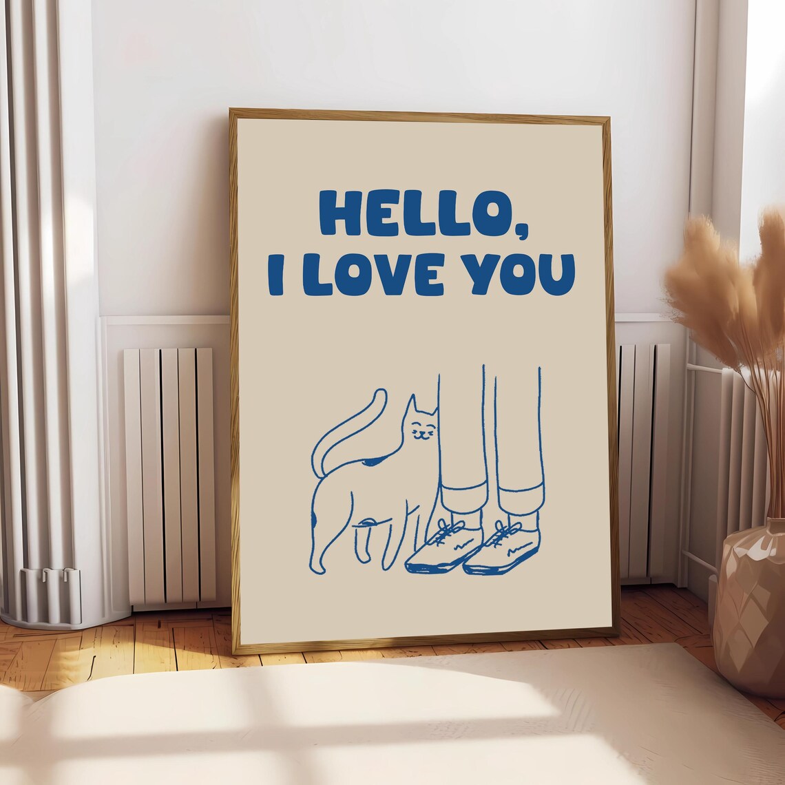 Hello I Love You, Funny Cat Apartment Decor - Image 2
