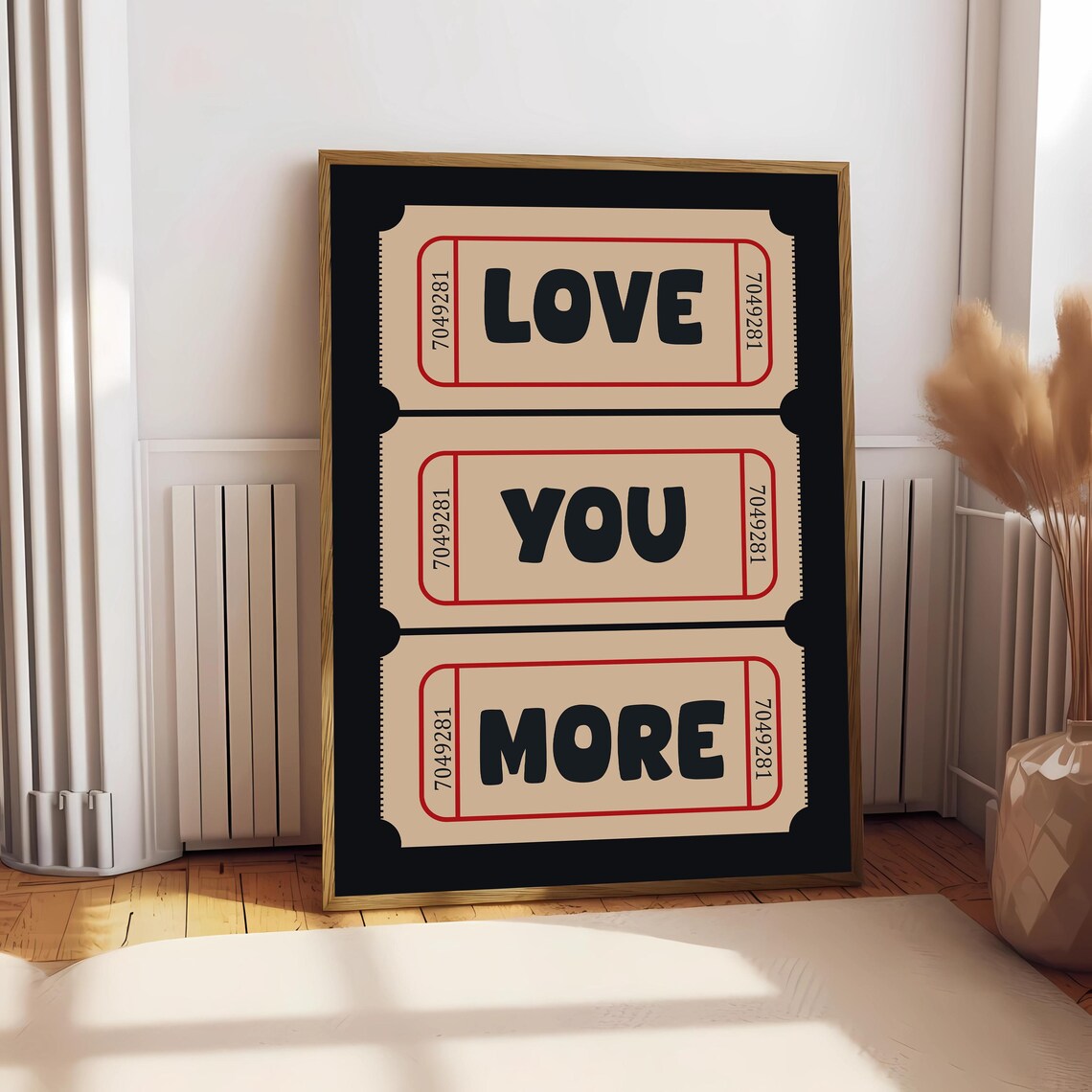 Retro Love Ticket, Vintage Love Gift Poster - Image 2