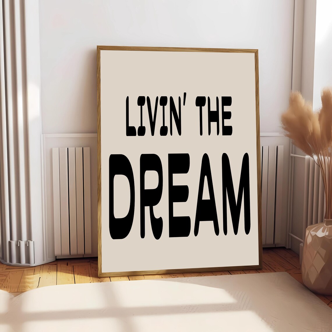 Livin' The Dream Trendy Fun Retro Bold Typography Quote Poster - Image 2