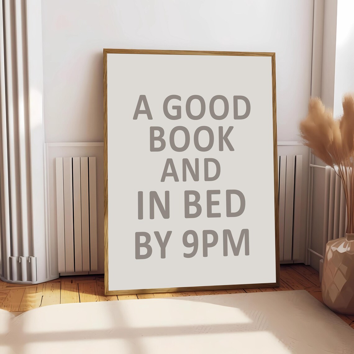A Good Book and In Bed by 9PM Quote Poster Gift for Book Lovers - Image 2