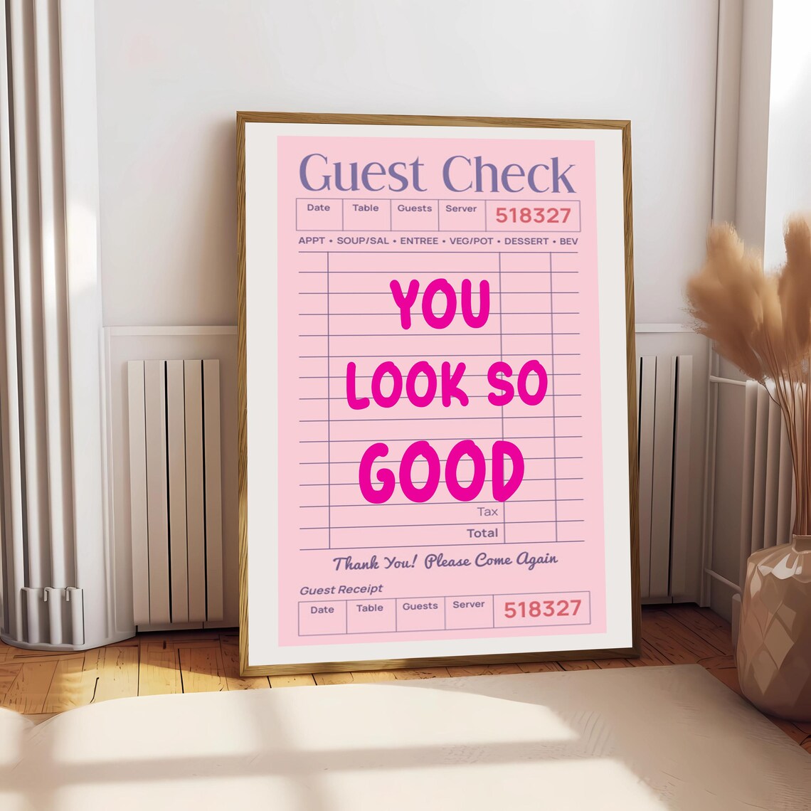 You Look So Good Retro Guest Check, Preppy Decor - Image 2