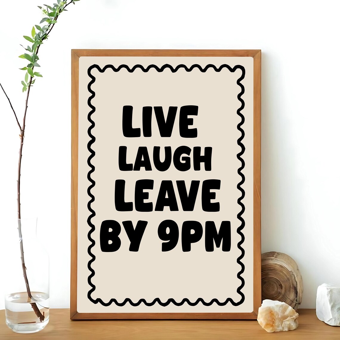 Live Laugh Leave By 9pm, Funny Boho Art Print - Image 3