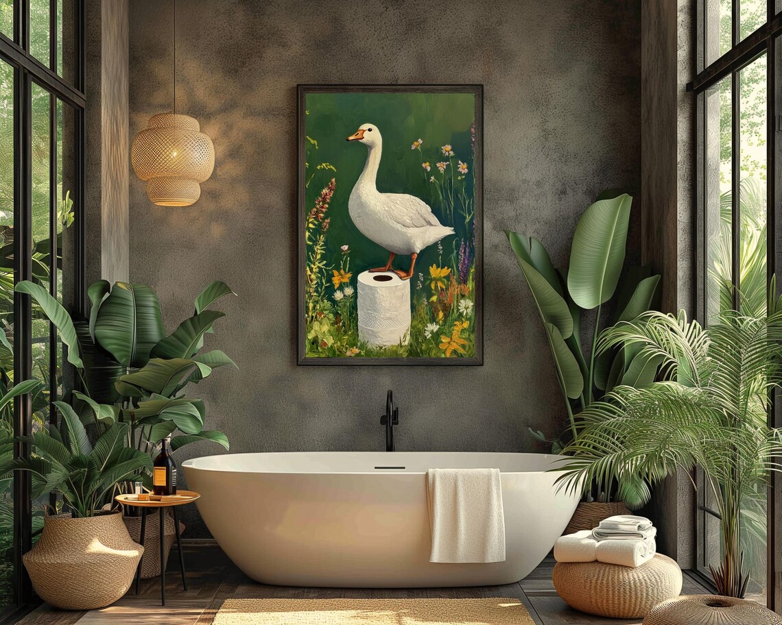 Goose Bathroom Humor Poster Print for Powder Room - Image 4