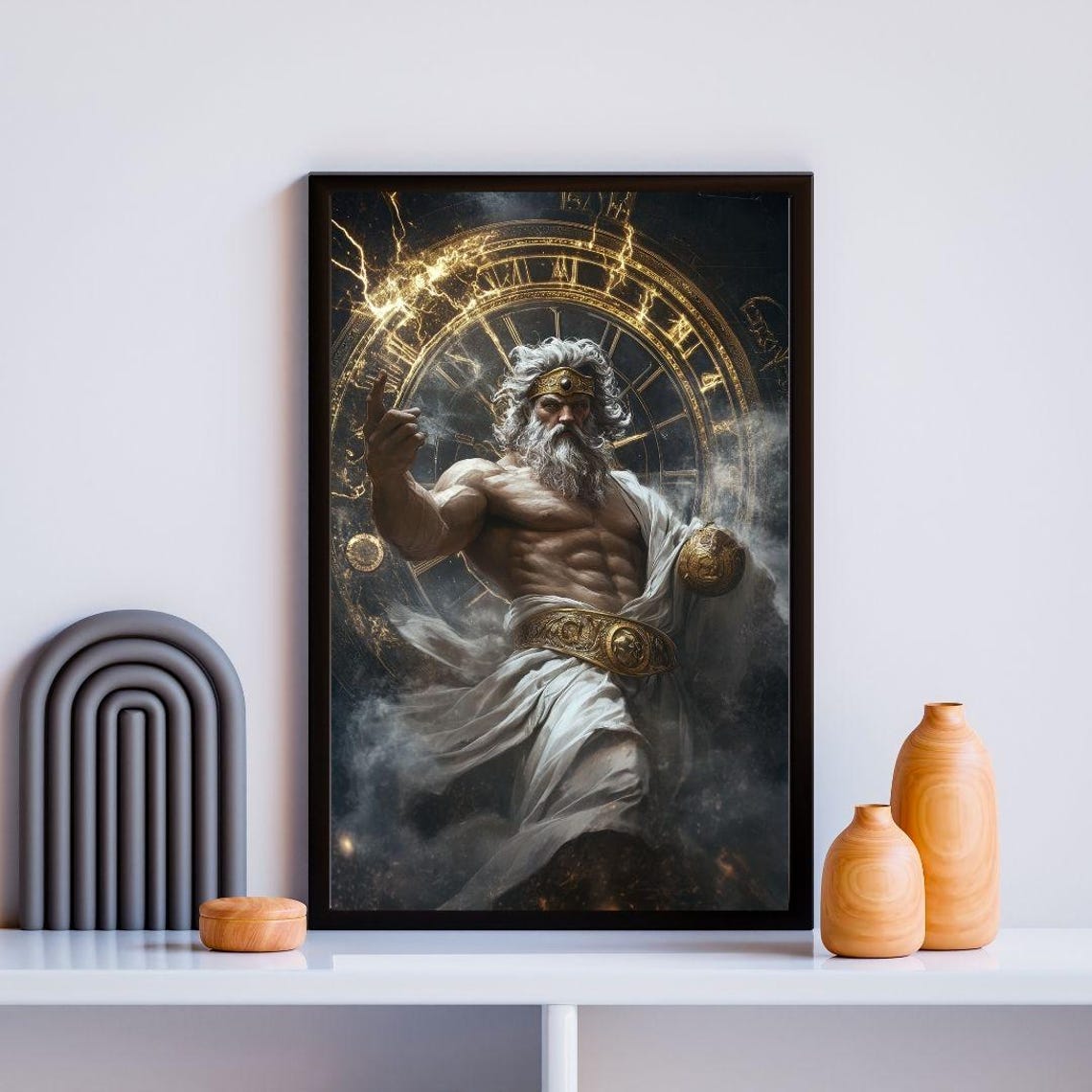 Zeus Greek God Of Thunder With Lightning Powerful Mythology Poster - Image 2