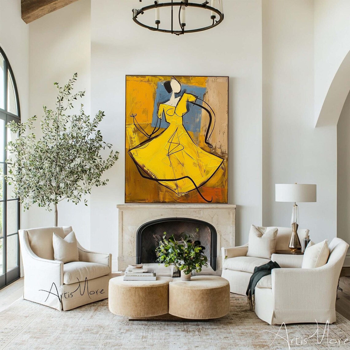 Woman Figure Abstract Portrait Art Print, Fashion Decor