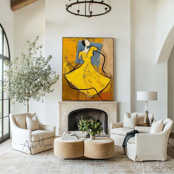 Woman Figure Abstract Portrait Art Print, Fashion Decor