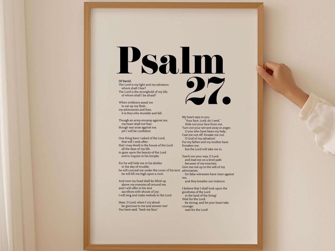 Psalm 27 Christian Scripture Art Print, Bible Verse - Image 4