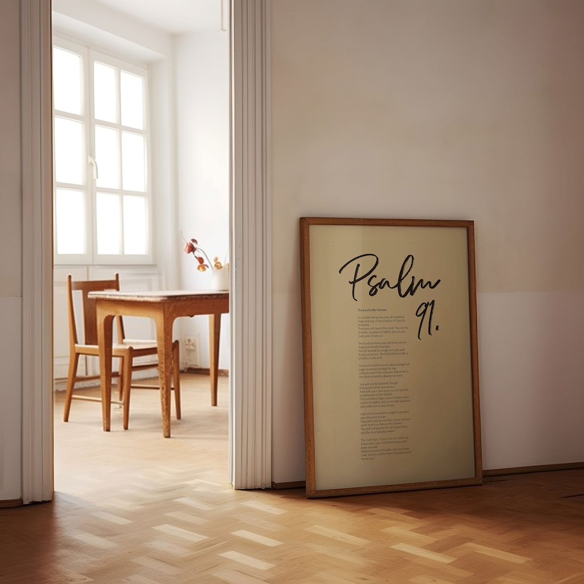 Psalm 91 Handwritten Scripture Art, Modern Typography - Image 4