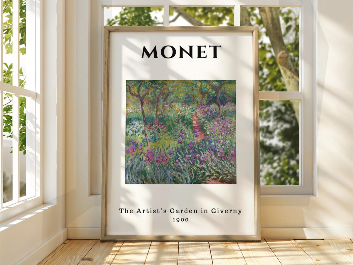 Claude Monet The Artists Garden in Giverny 1900 Impressionist Poster