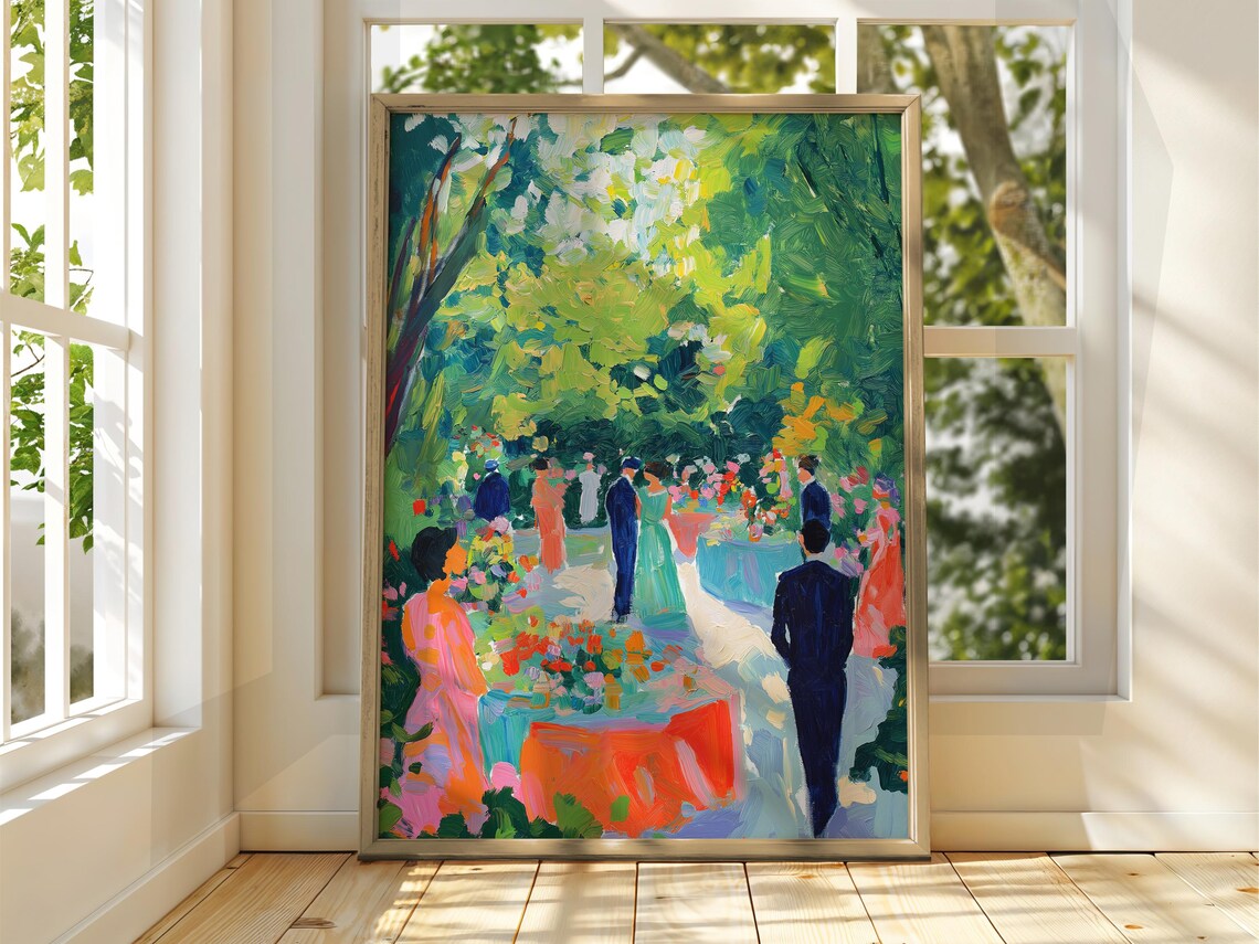 Matisse Style Garden Party Fauvist Flower Gathering Colorful Art Print
