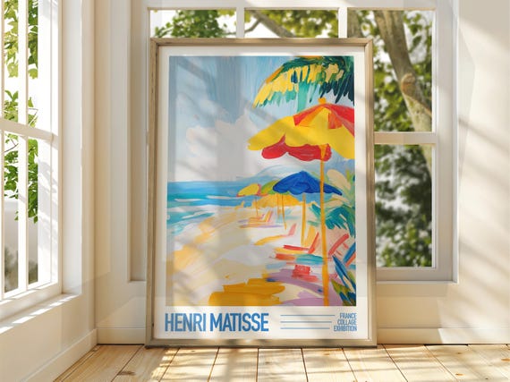 Henri Matisse Style Beach Art Exhibition Print Coastal Classic Painting