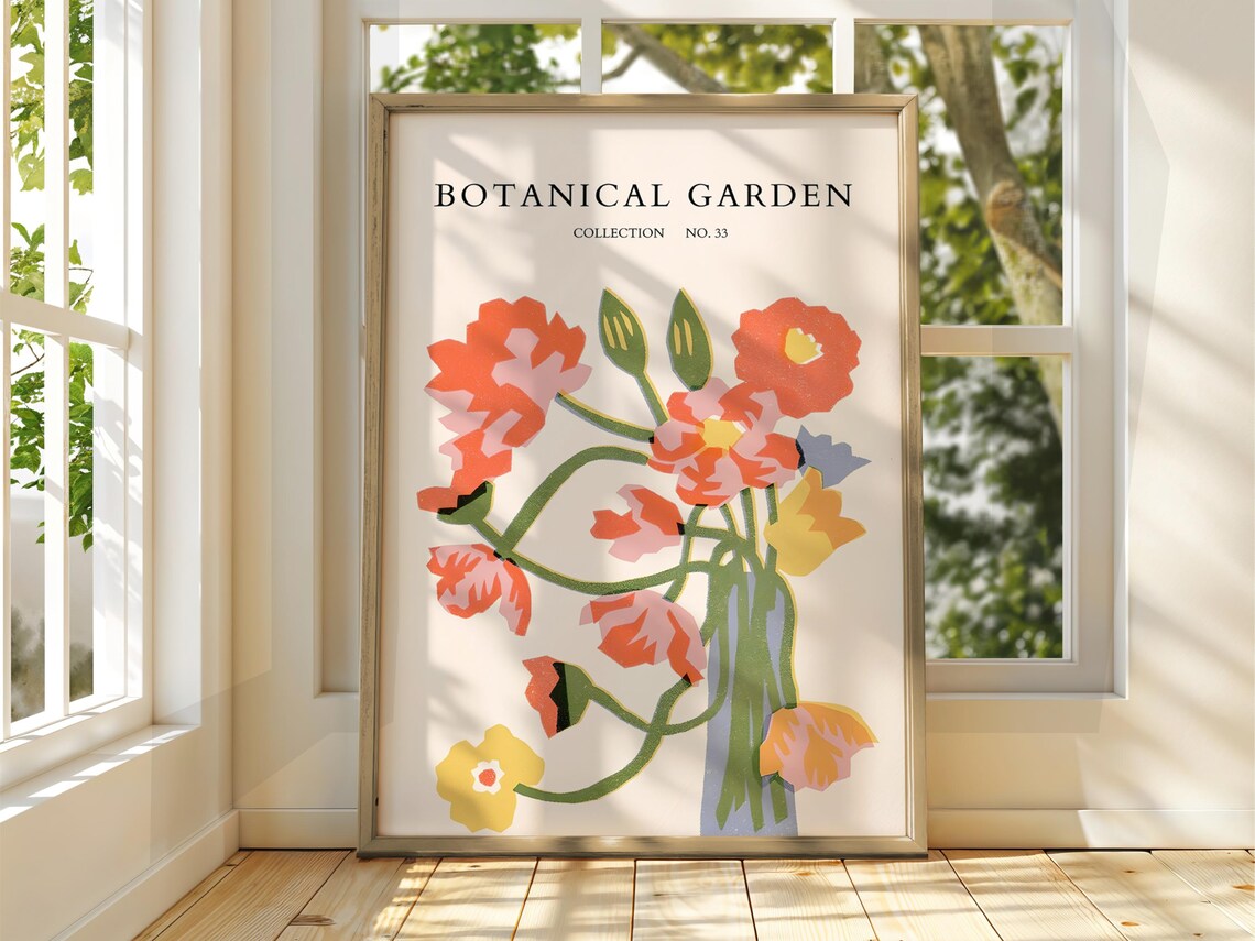 Botanical Garden Collection No 33 Orange Flower Market Art Poster