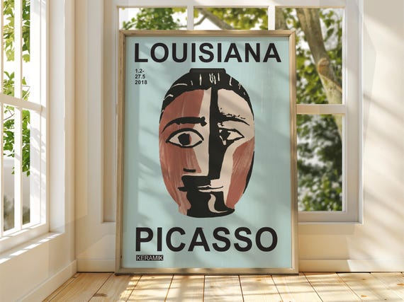Pablo Picasso Art Exhibition Print Cubism Surrealism Poster Abstract Gallery Home Decor Face