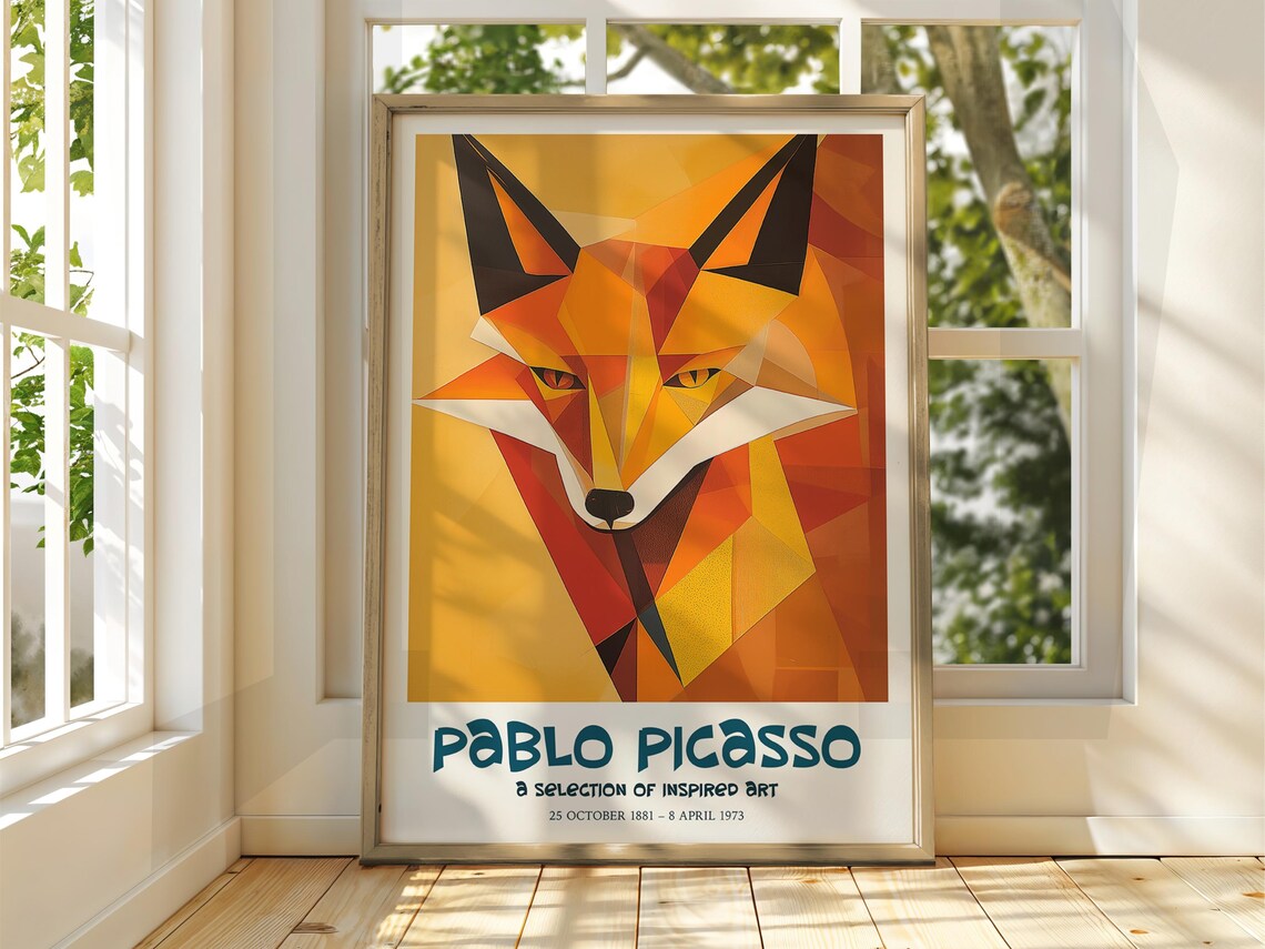 Pablo Picasso Art Exhibition Print Cubism Surrealism Poster Abstract Gallery Home Decor Fox