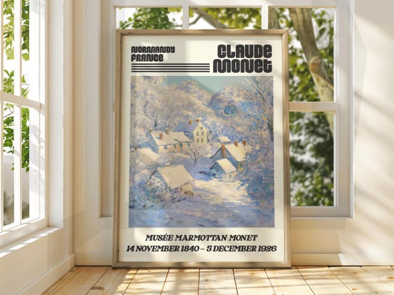 Claude Monet Poster Watercolour Art Print Vintage French Home Decor Famous Impressionism Gallery