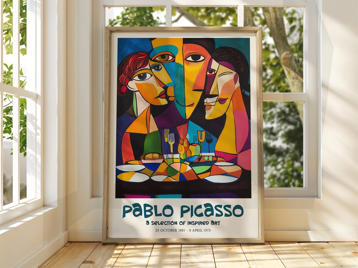 Pablo Picasso Art Exhibition Print Cubism Surrealism Poster Abstract Gallery Home Decor Face