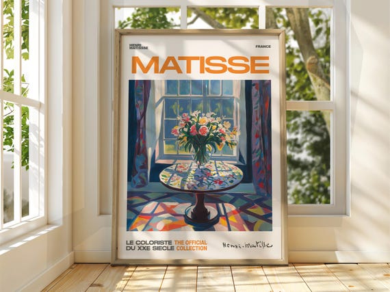 Flower Vase Window Henri Matisse Exhibition Poster Gallery Print Floral Art Fauvism