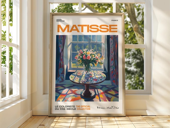 Henri Matisse Flower Vase Window Patterned Table Colorist Art Poster