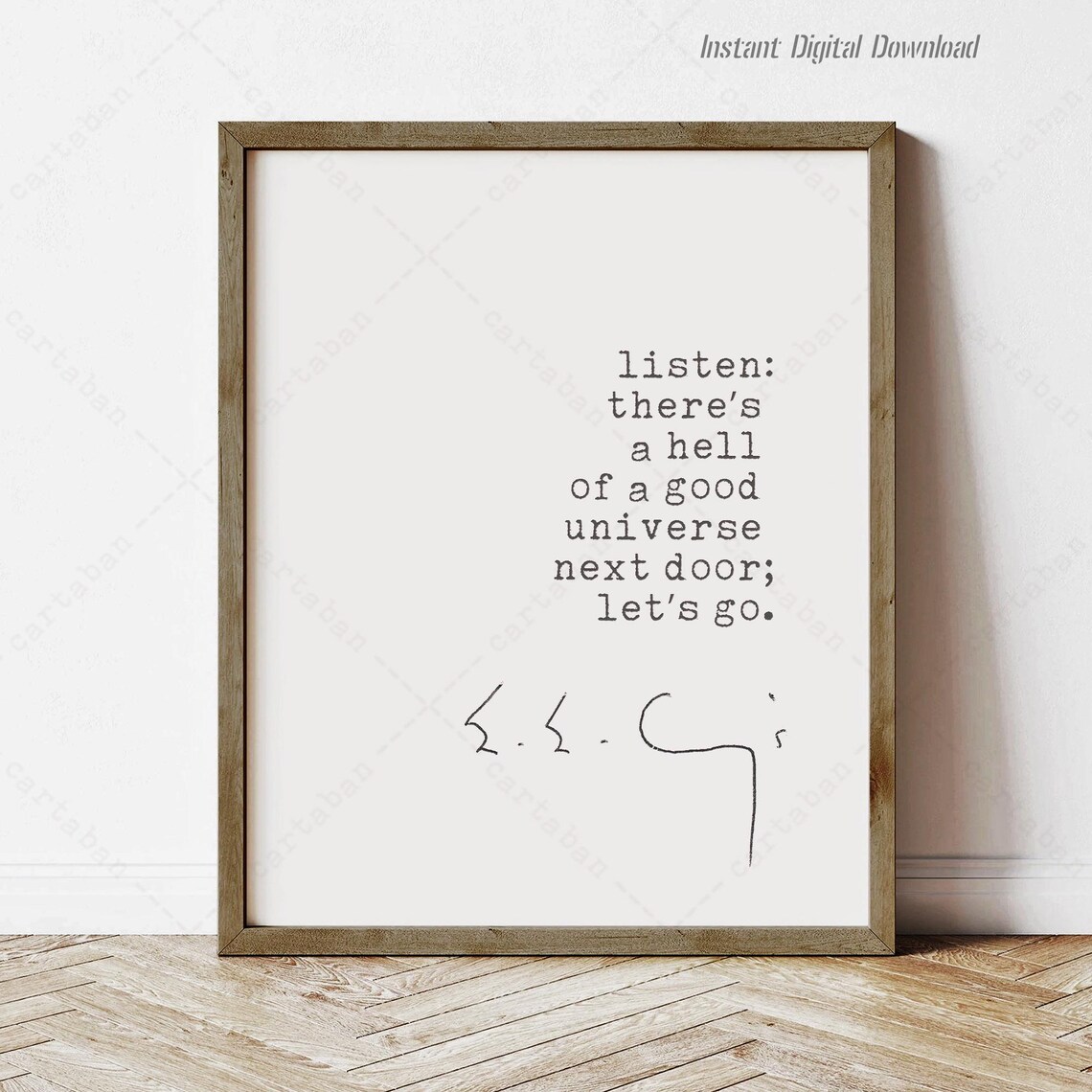 E. E. Cummings Quote Print, Universe Reading Nook Decor