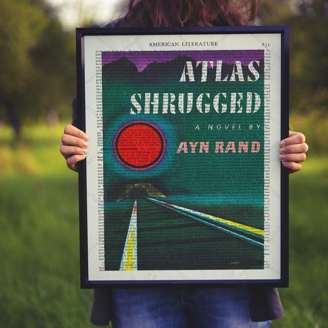 Ayn Rand Atlas Shrugged Railroad Book Page Vintage Literary Art Print - Image 3