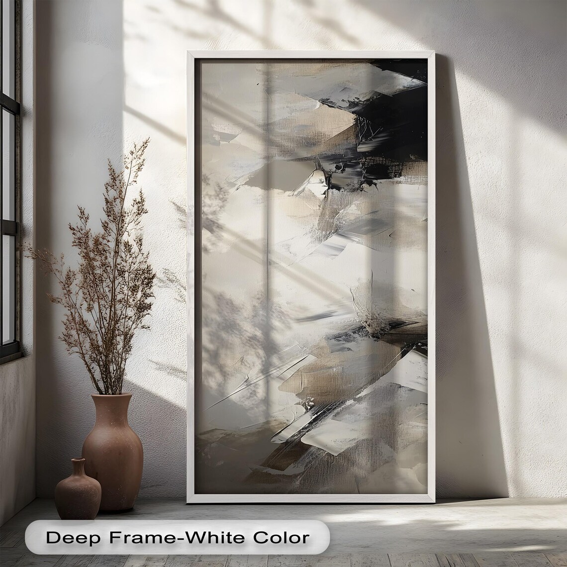 Neutral Panoramic Abstract Wall Art Print - Image 2