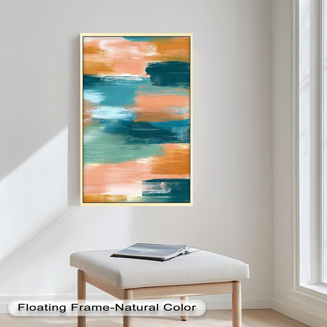 Teal Terracotta Abstract, Modern Brush Stroke Art Print - Image 3