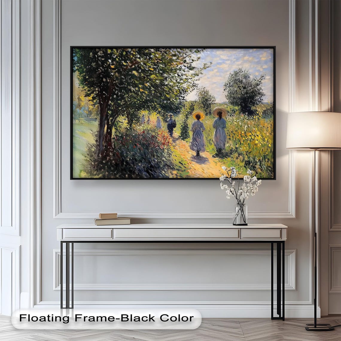 Sunlit Garden Walk, Impressionist Scene With Women - Image 2