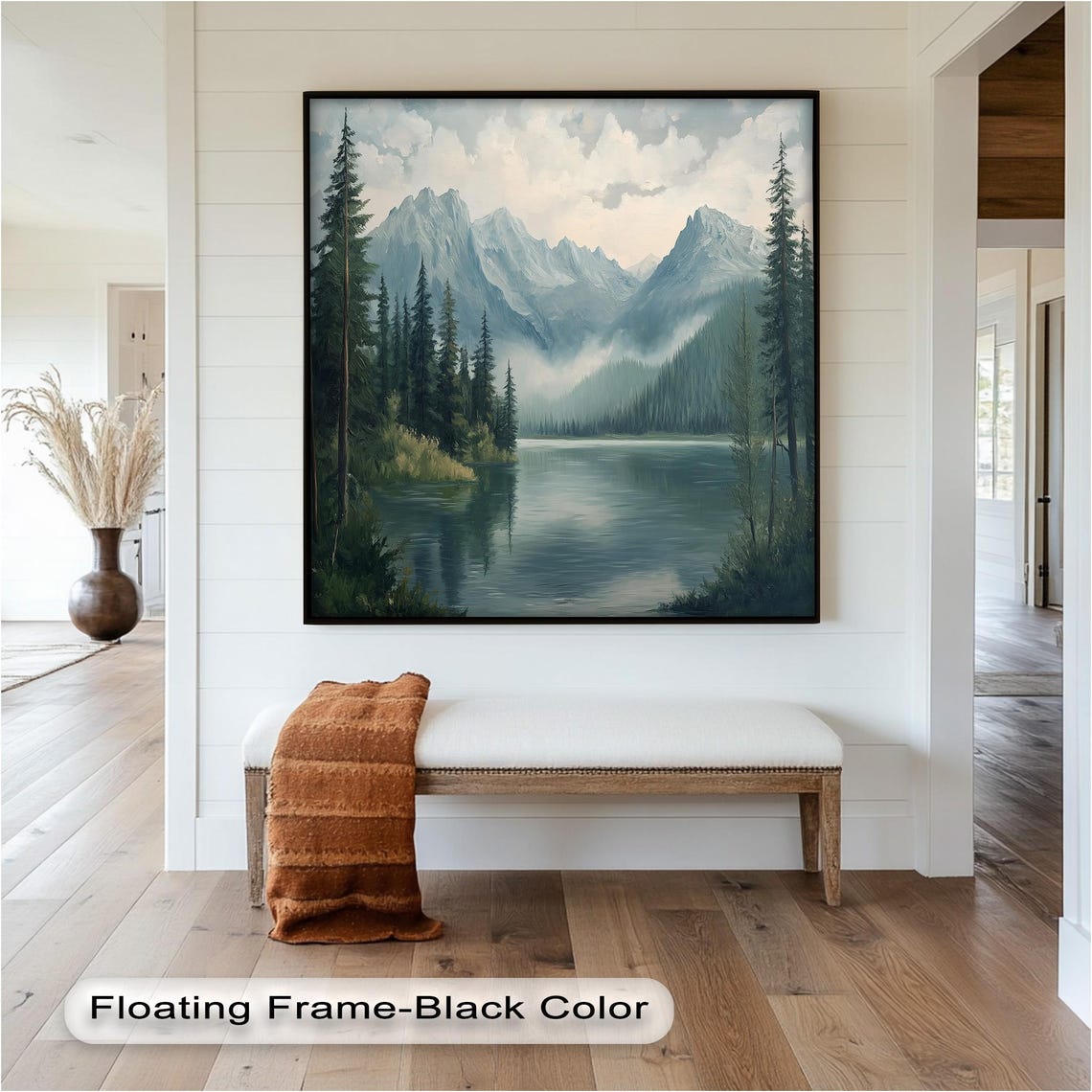 Mountain Lake - Serene Landscape, Rustic Decor - Image 3