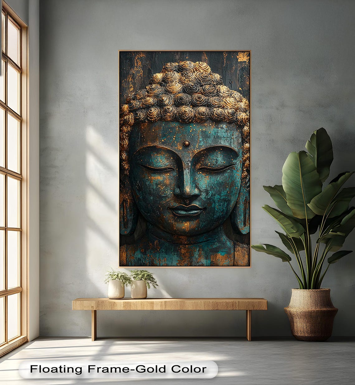 Rustic Buddha Face, Zen Decor Wall Art Print - Image 5