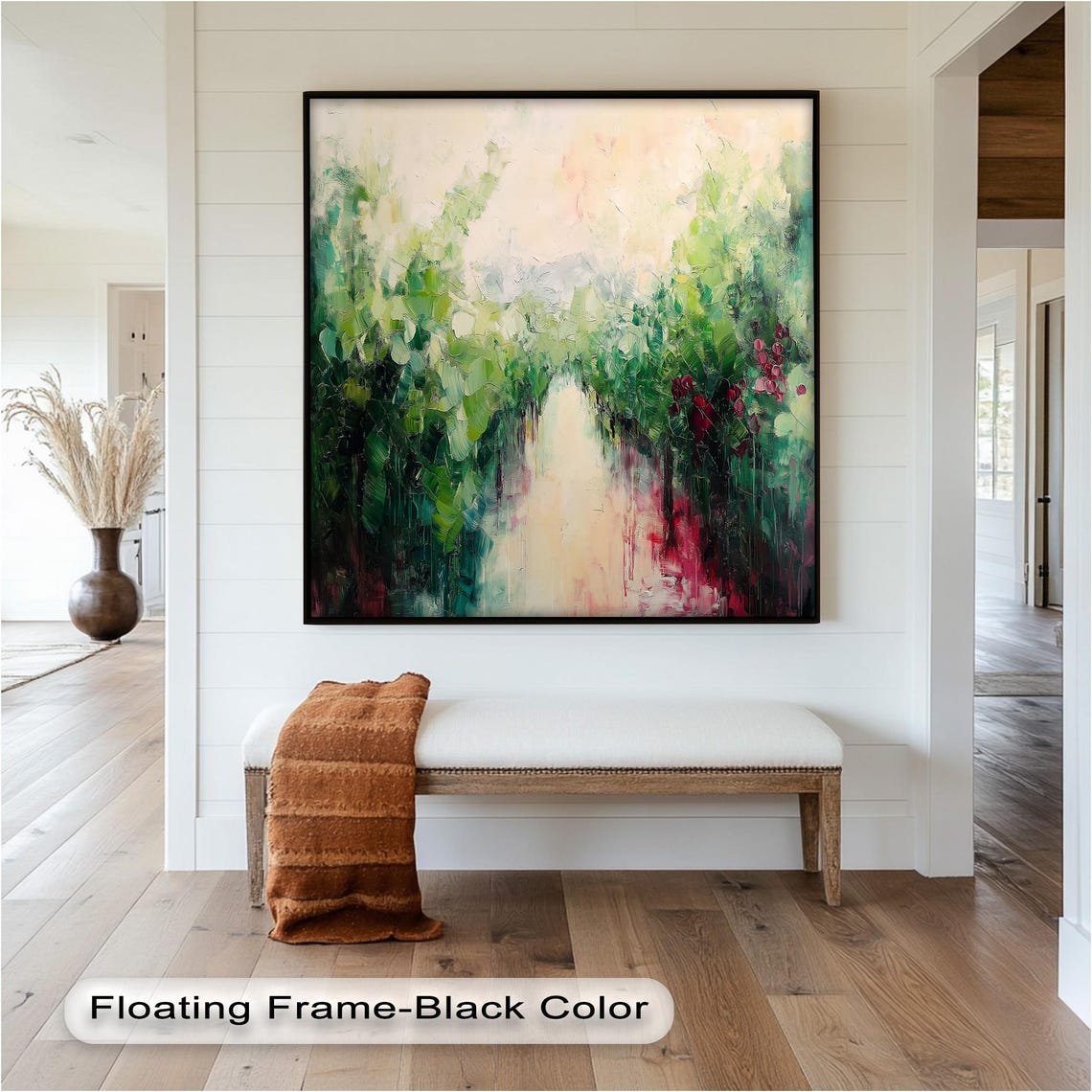 Vineyard Landscape, Impressionist Rustic Nature Decor - Image 2