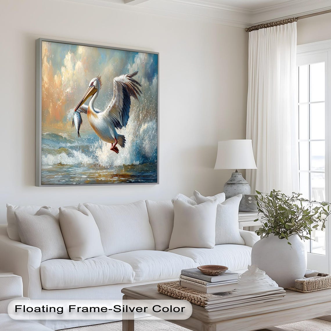 Pelican Catching Fish, Coastal Wildlife Scene - Image 4