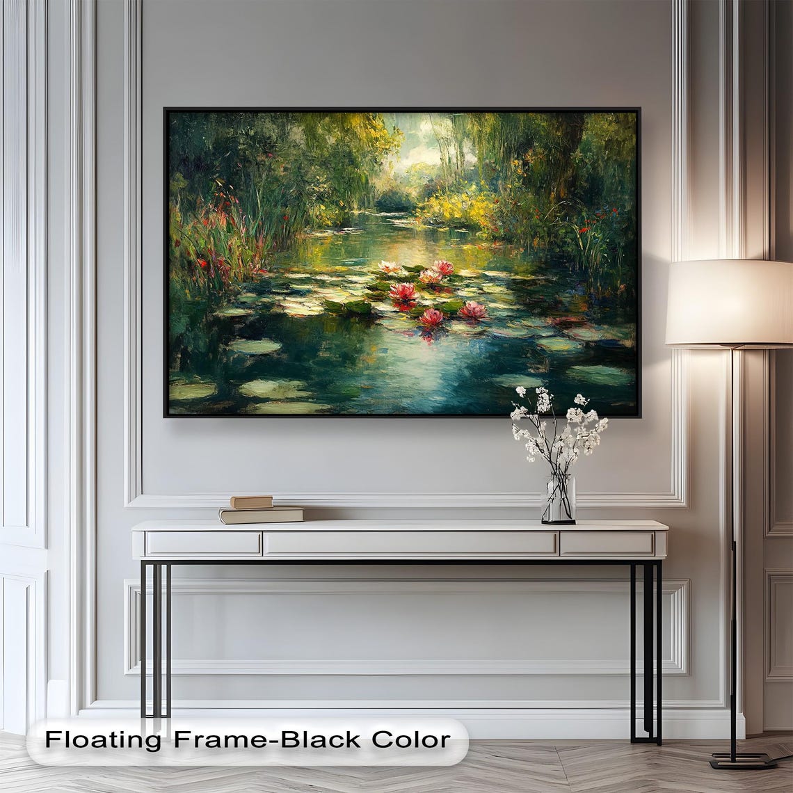 Monet-Inspired Water Lilies, Peaceful Nature Scene - Image 4