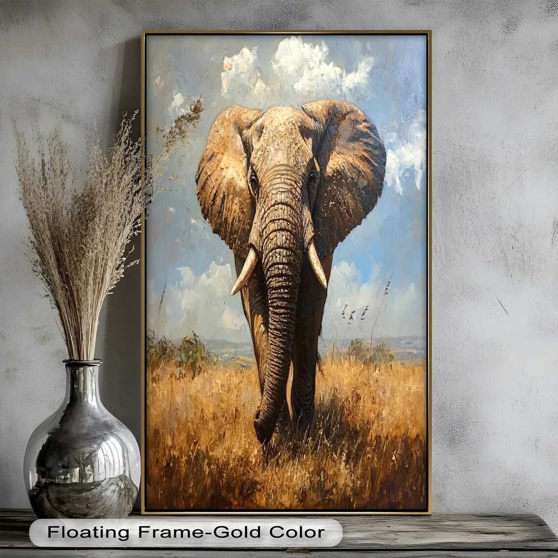 Majestic Elephant Panoramic Wildlife Decor